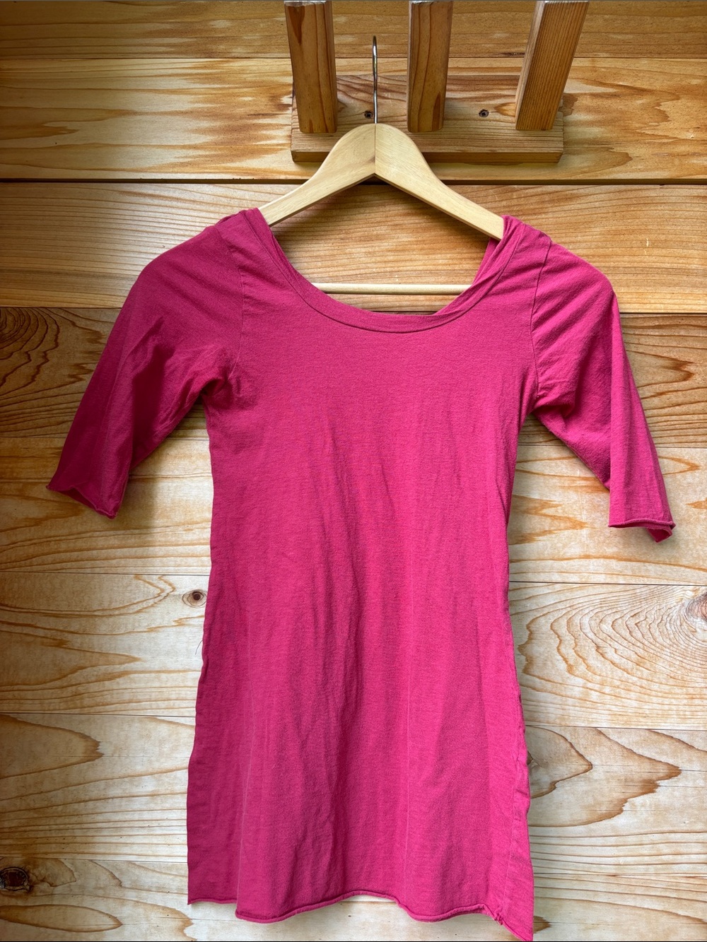 Velvet Cotton Double Scoop Neck Ballet Top 3/4 Sleeve